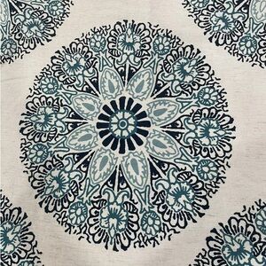 4 Threshold Twill Woven Medallion BLUE Mandala Curtains Linen Blend 52” X 84”